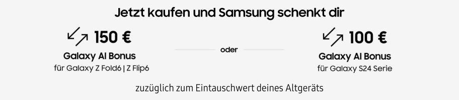 Jetzt kaufen und Galaxy AI Bonus geschenkt bekommen.