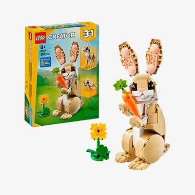 LEGO Creator 3-in-1 Set – baubarer Hase mit Karotte und Blume